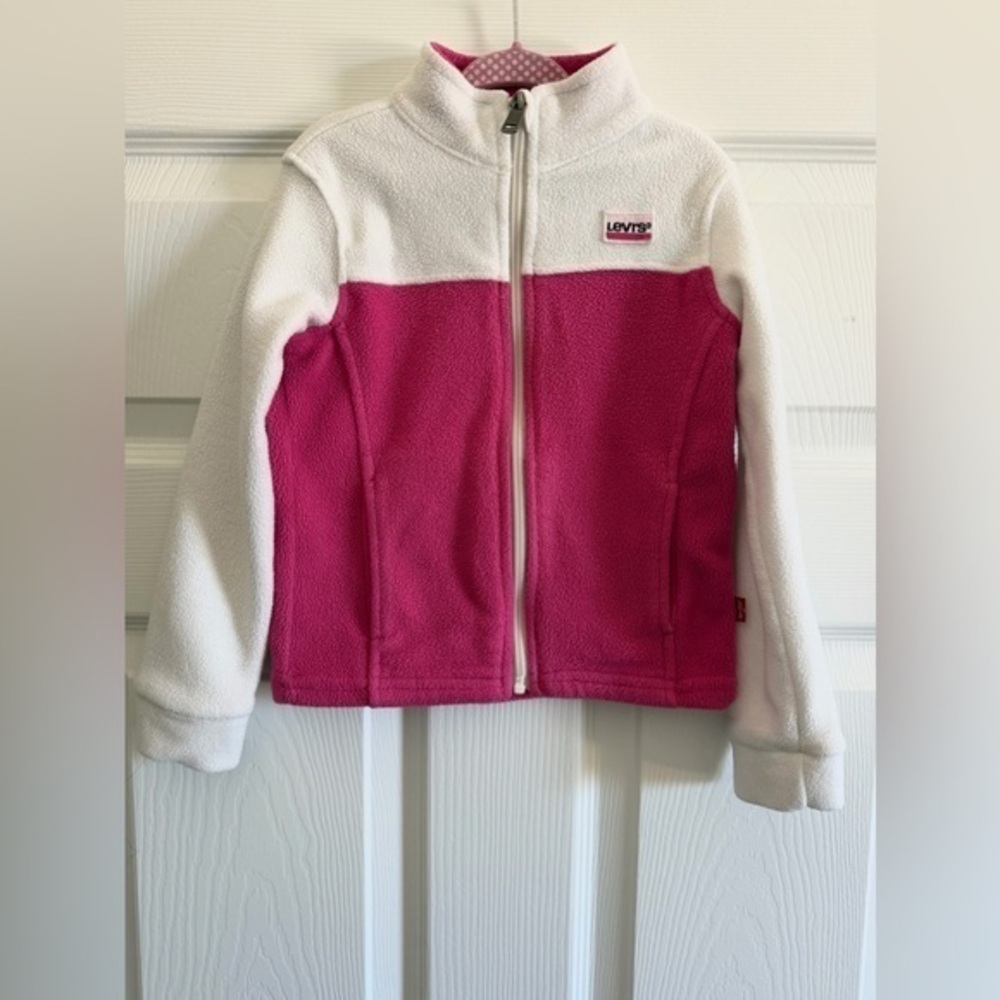 Levi's Pink and White Fleece Jacket